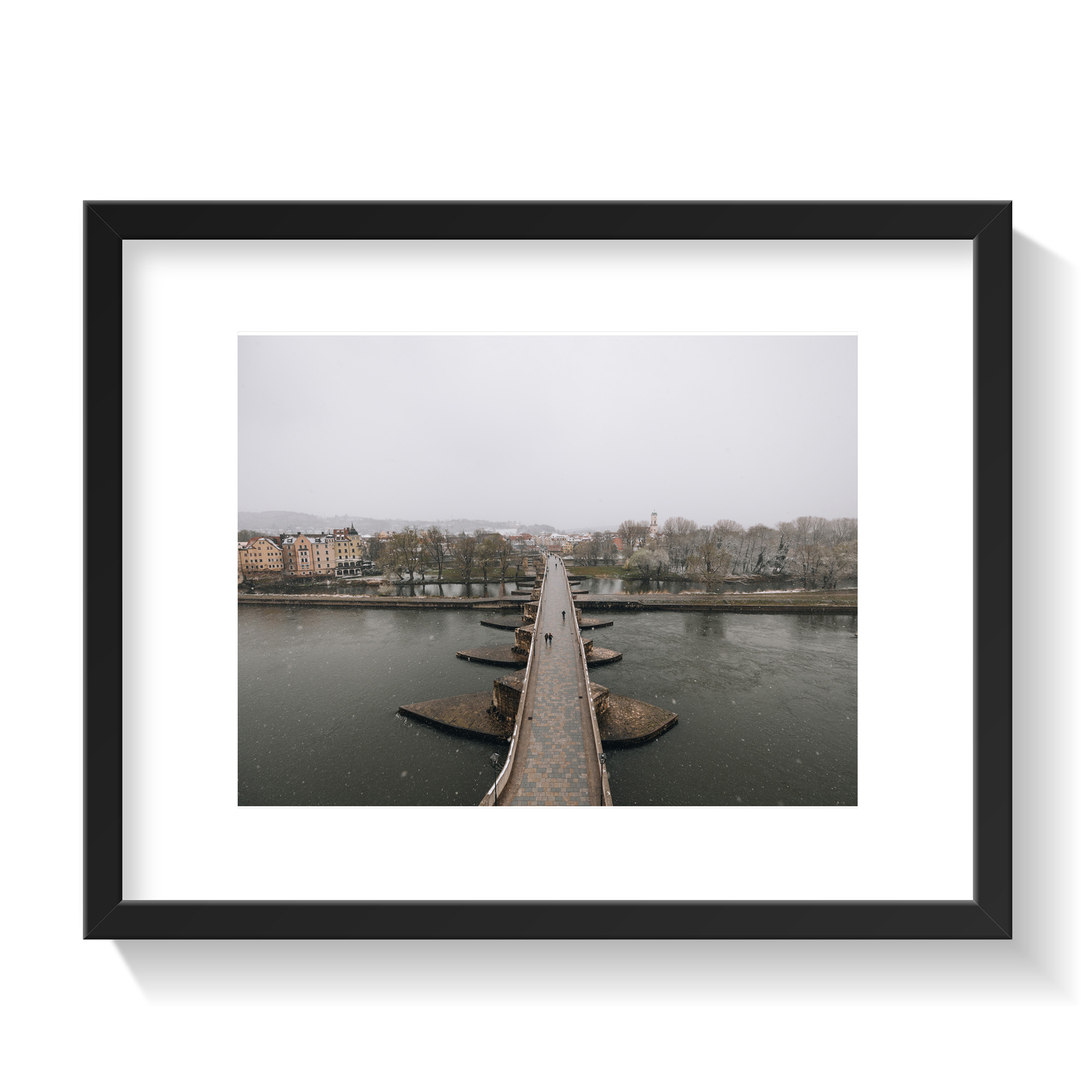 Fotoprint 'Schnee über der Steinernen Brücke'